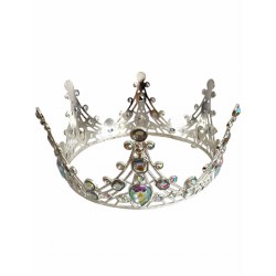 OZDOBA NA TORT SREBRNA KORONA KSIĘŻNICZKI (1 SZT)