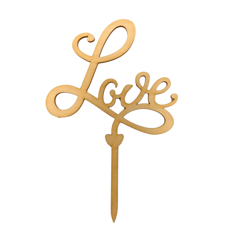 TOPPER LOVE DREWNIANY (1 SZT)