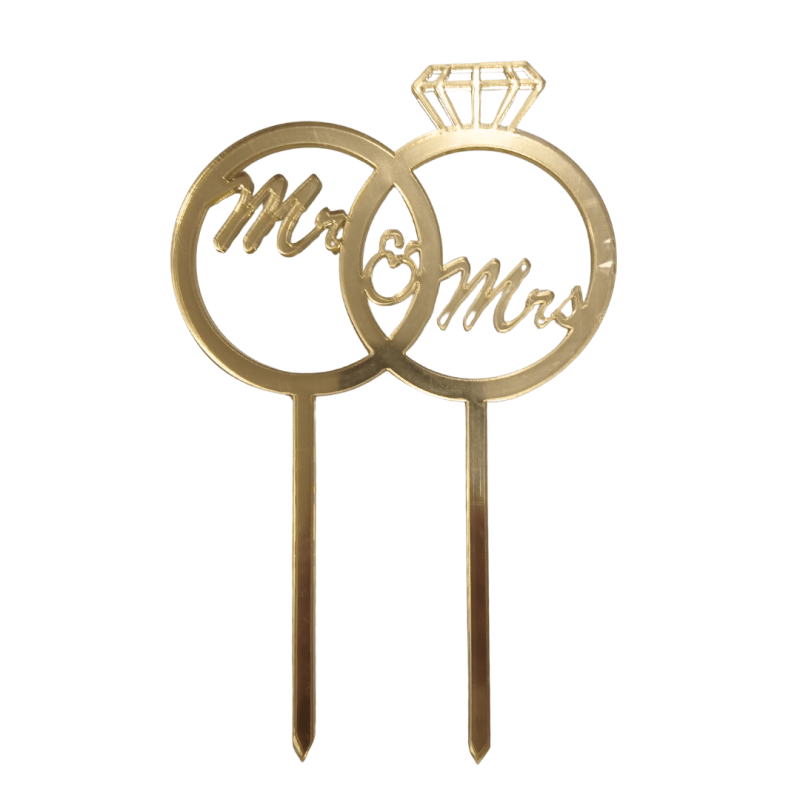 TOPPER ZŁOTY OBRĄCZKI MR&MRS (1 SZT)