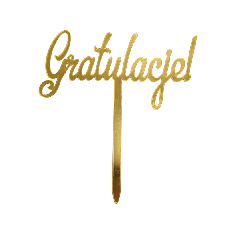 TOPPER ZŁOTY GRATULACJE (1 SZT)