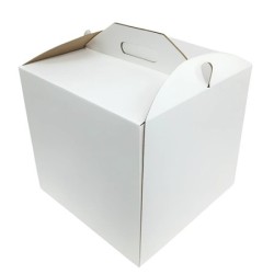 KARTON NA TORT BIAŁY Z RĄCZKĄ 360X360X320