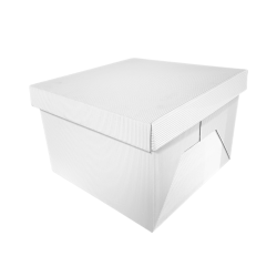 KARTON NA TORT PRĄŻKOWANY BIAŁY 360X250 MM