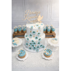 DEKORACJA CUKROWA RÓŻANIEC NIEBIESKI (1 SZT)