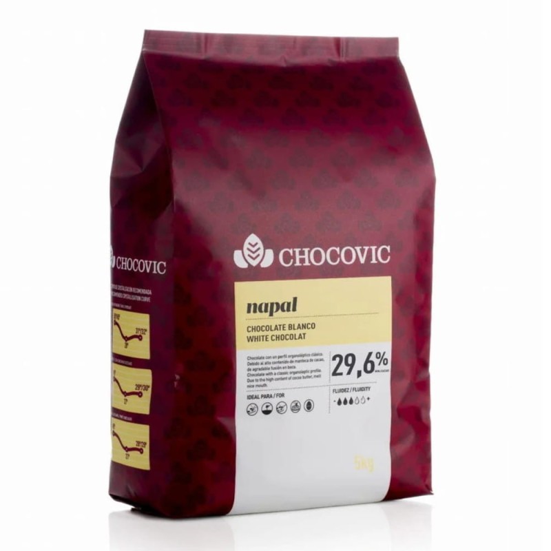 CZEKOLADA BIAŁA CHOCOVIC NACAR 30,3% (5 KG)