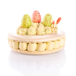 DEKORACJE CZEKOLADOWE KRÓLICZEK BIAŁO RÓŻOWY (135 SZT)