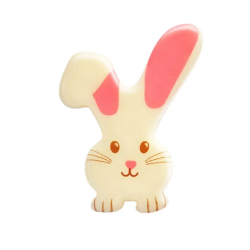 DEKORACJE CZEKOLADOWE KRÓLICZEK BIAŁO RÓŻOWY (135 SZT)