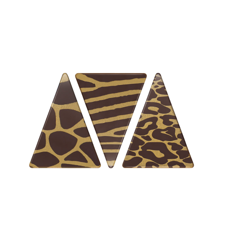 DEKORACJE CZEKOLADOWE TRÓJKĄTY SAFARI (252 SZT)