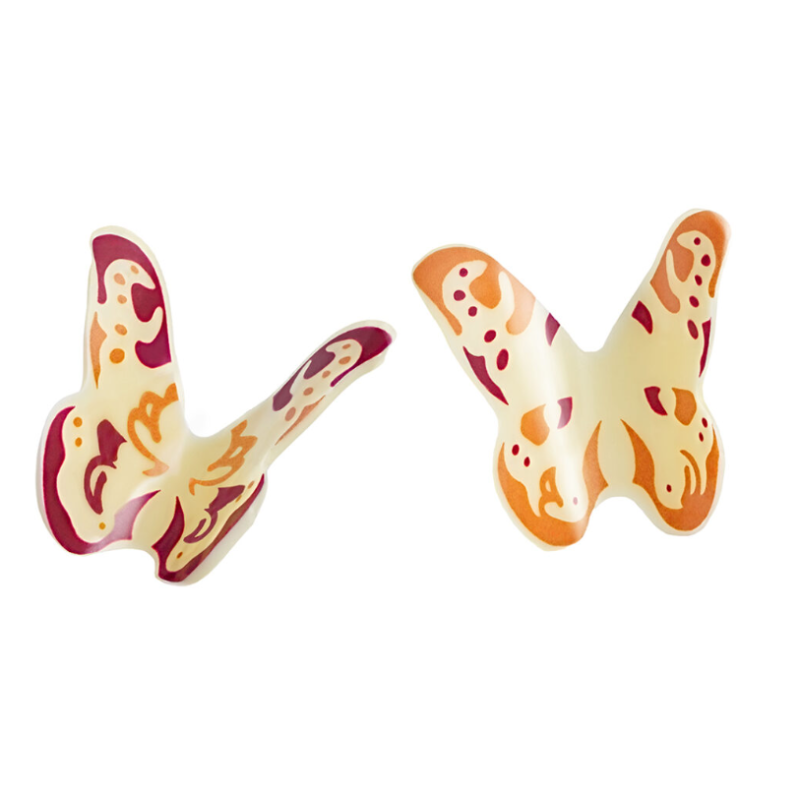 DEKORACJE CZEKOLADOWE KOLOROWE MOTYLE (108 SZT)