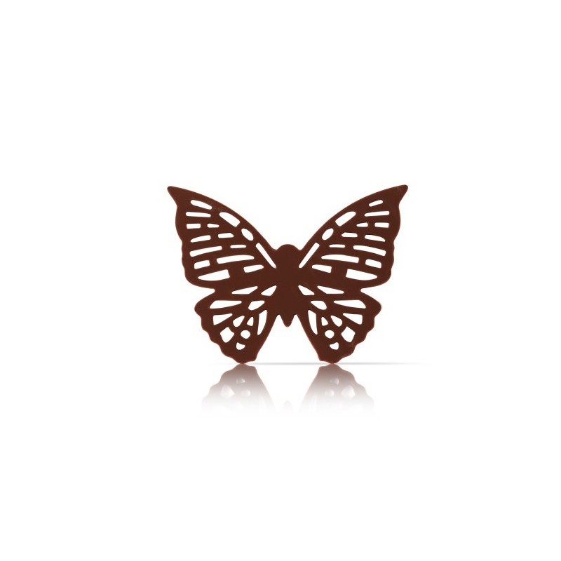 DEKORACJE CZEKOLADOWE KORONKOWY MOTYL CIEMNY (96 SZT)