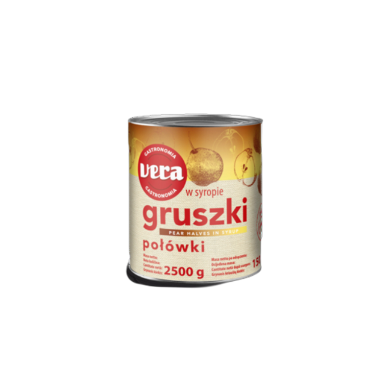 GRUSZKA POŁÓWKI W LEKKIM SYROPIE (2500 G)