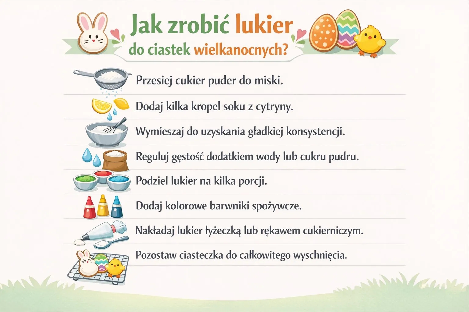 Jak zrobić lukier do ciastek wielkanocnych?